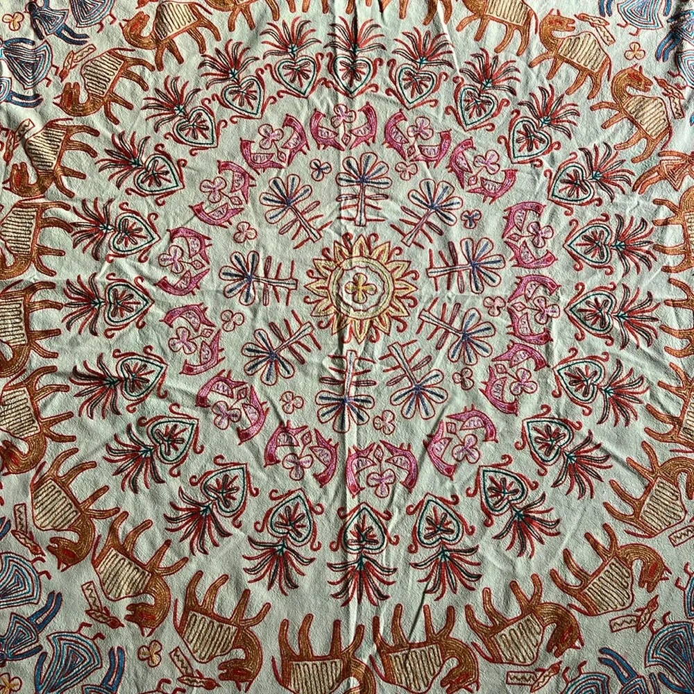 Vintage Handmade Bohemian Ethic‎ Embroidered Tapestry 85x102